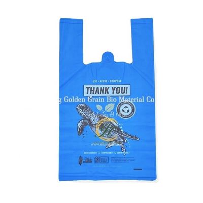 100% 生物分解性 プラスチック 堆肥性 Tシャツ バッグ スーパーマーケット用の買い物バッグ