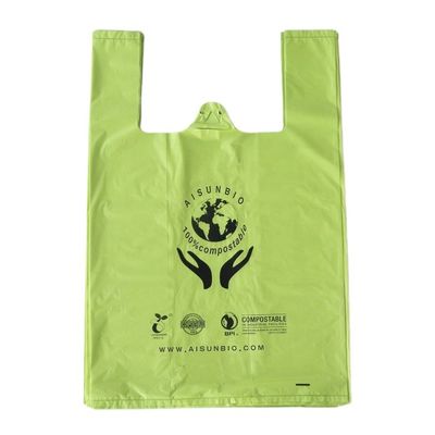 認証された家庭用 生物分解性 ショッピングバッグ 緑色 小売用