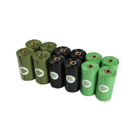 100pcs/roll 2.6ガロン 10l ハンドルネクタイ 生物分解可能 堆肥可能 キッチンゴミ ゴミ袋 ゴミ袋