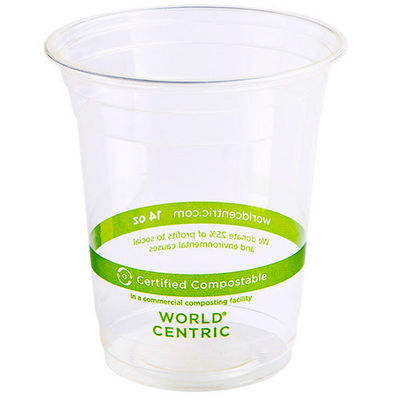 ロゴ プリント コンポスタブルカップ 透明 環境に優しいプラスチックカップ 20oz